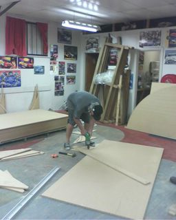 Rob setting up first jig reading for marking out